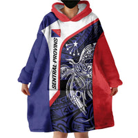 Personalised PNG Central Province Wearable Blanket Hoodie Bird of Paradise Tattoo Flag Motif LT9 - Polynesian Pride