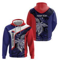 Personalised PNG Central Province Zip Hoodie Bird of Paradise Tattoo Flag Motif LT9 - Polynesian Pride