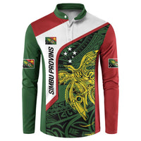 Personalised PNG Chimbu Province Button Sweatshirt Bird of Paradise Tattoo Flag Motif LT9 Red - Polynesian Pride