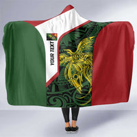 Personalised PNG Chimbu Province Hooded Blanket Bird of Paradise Tattoo Flag Motif LT9 One Size Red - Polynesian Pride