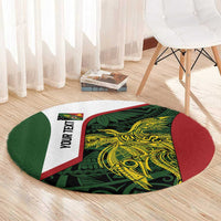 Personalised PNG Chimbu Province Round Carpet Bird of Paradise Tattoo Flag Motif LT9 - Polynesian Pride