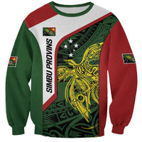 Personalised PNG Chimbu Province Sweatshirt Bird of Paradise Tattoo Flag Motif LT9 Unisex Red - Polynesian Pride