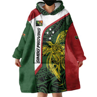 Personalised PNG Chimbu Province Wearable Blanket Hoodie Bird of Paradise Tattoo Flag Motif LT9 - Polynesian Pride