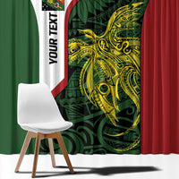 Personalised PNG Chimbu Province Window Curtain Bird of Paradise Tattoo Flag Motif LT9 - Polynesian Pride