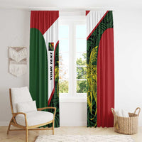 Personalised PNG Chimbu Province Window Curtain Bird of Paradise Tattoo Flag Motif LT9 - Polynesian Pride