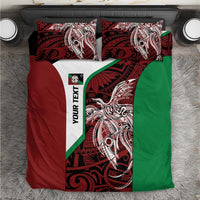 Personalised PNG East New Britain Province Bedding Set Bird of Paradise Tattoo Flag Motif LT9 Green - Polynesian Pride