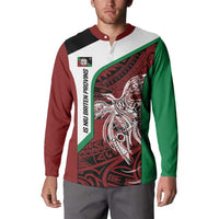 Personalised PNG East New Britain Province Button Sweatshirt Bird of Paradise Tattoo Flag Motif LT9 - Polynesian Pride