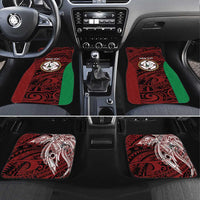 Personalised PNG East New Britain Province Car Mats Bird of Paradise Tattoo Flag Motif LT9 Set 4pcs Green - Polynesian Pride
