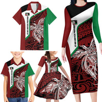 Personalised PNG East New Britain Province Family Matching Long Sleeve Bodycon Dress and Hawaiian Shirt Bird of Paradise Tattoo Flag Motif LT9 - Polynesian Pride