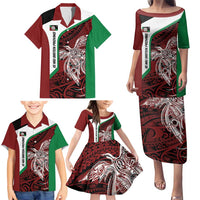 Personalised PNG East New Britain Province Family Matching Puletasi and Hawaiian Shirt Bird of Paradise Tattoo Flag Motif LT9 - Polynesian Pride
