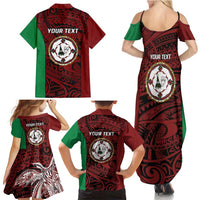 Personalised PNG East New Britain Province Family Matching Summer Maxi Dress and Hawaiian Shirt Bird of Paradise Tattoo Flag Motif LT9 - Polynesian Pride