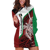 Personalised PNG East New Britain Province Hoodie Dress Bird of Paradise Tattoo Flag Motif LT9 Green - Polynesian Pride