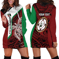 Personalised PNG East New Britain Province Hoodie Dress Bird of Paradise Tattoo Flag Motif LT9 - Polynesian Pride