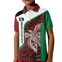 Personalised PNG East New Britain Province Kid Polo Shirt Bird of Paradise Tattoo Flag Motif LT9 Kid Green - Polynesian Pride