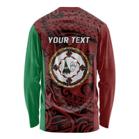 Personalised PNG East New Britain Province Long Sleeve Shirt Bird of Paradise Tattoo Flag Motif LT9 - Polynesian Pride