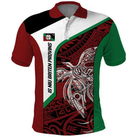 Personalised PNG East New Britain Province Polo Shirt Bird of Paradise Tattoo Flag Motif LT9 Green - Polynesian Pride