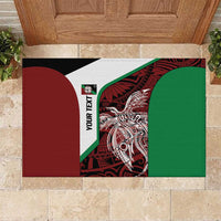 Personalised PNG East New Britain Province Rubber Doormat Bird of Paradise Tattoo Flag Motif LT9 Green - Polynesian Pride