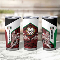 Personalised PNG East New Britain Province Tumbler Cup Bird of Paradise Tattoo Flag Motif LT9 - Polynesian Pride