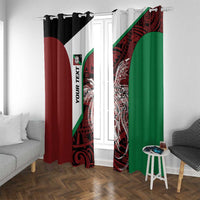 Personalised PNG East New Britain Province Window Curtain Bird of Paradise Tattoo Flag Motif LT9 With Grommets Green - Polynesian Pride