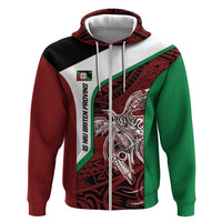Personalised PNG East New Britain Province Zip Hoodie Bird of Paradise Tattoo Flag Motif LT9 Zip Hoodie Green - Polynesian Pride