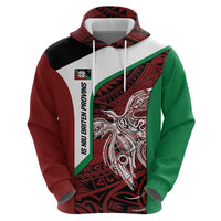 Personalised PNG East New Britain Province Zip Hoodie Bird of Paradise Tattoo Flag Motif LT9 - Polynesian Pride