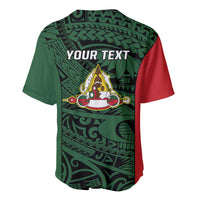 Personalised PNG East Sepik Province Baseball Jersey Bird of Paradise Tattoo Flag Motif LT9 - Polynesian Pride
