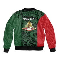 Personalised PNG East Sepik Province Bomber Jacket Bird of Paradise Tattoo Flag Motif LT9 - Polynesian Pride