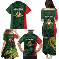Personalised PNG East Sepik Province Family Matching Puletasi and Hawaiian Shirt Bird of Paradise Tattoo Flag Motif LT9 - Polynesian Pride