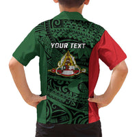 Personalised PNG East Sepik Province Family Matching Summer Maxi Dress and Hawaiian Shirt Bird of Paradise Tattoo Flag Motif LT9 - Polynesian Pride