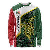 Personalised PNG East Sepik Province Long Sleeve Shirt Bird of Paradise Tattoo Flag Motif LT9 Unisex Green - Polynesian Pride