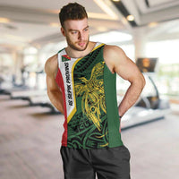 Personalised PNG East Sepik Province Men Tank Top Bird of Paradise Tattoo Flag Motif LT9 Green - Polynesian Pride