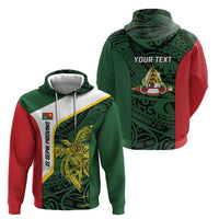 Personalised PNG East Sepik Province Zip Hoodie Bird of Paradise Tattoo Flag Motif LT9 - Polynesian Pride