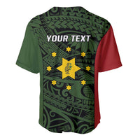 Personalised PNG Eastern Highlands Baseball Jersey Bird of Paradise Tattoo Flag Motif LT9 - Polynesian Pride