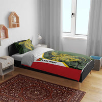 Personalised PNG Eastern Highlands Bedding Set Bird of Paradise Tattoo Flag Motif - Polynesian Pride