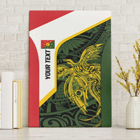 Personalised PNG Eastern Highlands Canvas Wall Art Bird of Paradise Tattoo Flag Motif LT9 Without Frame Green - Polynesian Pride