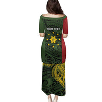 Personalised PNG Eastern Highlands Family Matching Puletasi and Hawaiian Shirt Bird of Paradise Tattoo Flag Motif LT9 - Polynesian Pride