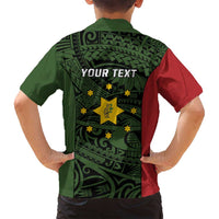 Personalised PNG Eastern Highlands Family Matching Summer Maxi Dress and Hawaiian Shirt Bird of Paradise Tattoo Flag Motif LT9 - Polynesian Pride