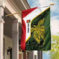 Personalised PNG Eastern Highlands Garden Flag Bird of Paradise Tattoo Flag Motif LT9 House Flag Green - Polynesian Pride