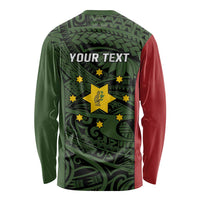 Personalised PNG Eastern Highlands Long Sleeve Shirt Bird of Paradise Tattoo Flag Motif LT9 - Polynesian Pride