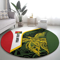 Personalised PNG Eastern Highlands Round Carpet Bird of Paradise Tattoo Flag Motif LT9 - Polynesian Pride