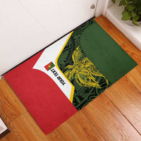 Personalised PNG Eastern Highlands Rubber Doormat Bird of Paradise Tattoo Flag Motif LT9 - Polynesian Pride