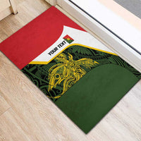 Personalised PNG Eastern Highlands Rubber Doormat Bird of Paradise Tattoo Flag Motif LT9 - Polynesian Pride