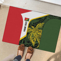 Personalised PNG Eastern Highlands Rubber Doormat Bird of Paradise Tattoo Flag Motif LT9 - Polynesian Pride