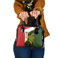 Personalised PNG Eastern Highlands Shoulder Handbag Bird of Paradise Tattoo Flag Motif LT9 One Size Green - Polynesian Pride