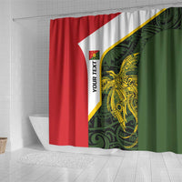 Personalised PNG Eastern Highlands Shower Curtain Bird of Paradise Tattoo Flag Motif LT9 - Polynesian Pride