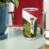 Personalised PNG Eastern Highlands Tumbler Cup Bird of Paradise Tattoo Flag Motif LT9 - Polynesian Pride