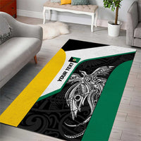 Personalised PNG Enga Province Area Rug Bird of Paradise Tattoo Flag Motif LT9 - Polynesian Pride