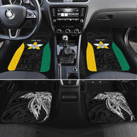 Personalised PNG Enga Province Car Mats Bird of Paradise Tattoo Flag Motif LT9 Set 4pcs Green - Polynesian Pride
