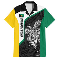Personalised PNG Enga Province Family Matching Long Sleeve Bodycon Dress and Hawaiian Shirt Bird of Paradise Tattoo Flag Motif LT9 Dad's Shirt - Short Sleeve Green - Polynesian Pride
