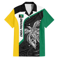 Personalised PNG Enga Province Family Matching Mermaid Dress and Hawaiian Shirt Bird of Paradise Tattoo Flag Motif LT9 Dad's Shirt - Short Sleeve Green - Polynesian Pride